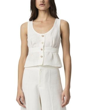 PAIGE Linen-Blend Caine Top - White
