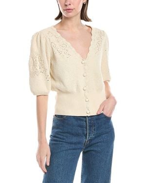 7 For All Mankind Western Pointelle Cardigan - Blue