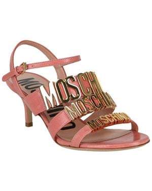 Moschino Logo Leather Sandal - Pink