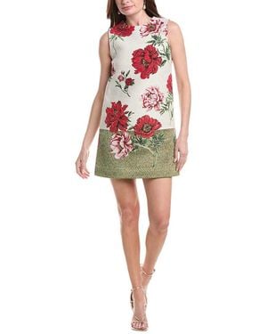 Oscar de la Renta Silk-Lined Shift Dress - Red