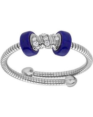 The Reserve 14K 0.07 Ct. Tw. Lab-Grown Diamond Adjustable Band Ring - Blue