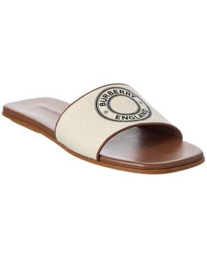 Burberry Canvas & Leather Sandal - White