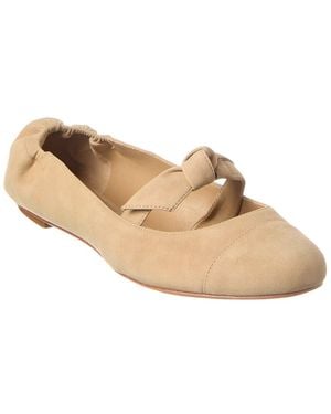 Alexandre Birman Clarita Suede Ballerina Flat - Natural