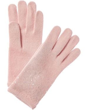 Portolano Sequins Cashmere Gloves - Pink