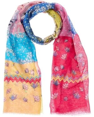 Saachi Happy Spring Linen-Blend Scarf - Pink