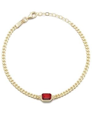 Sphera Milano 14K Over Cz Curb Chain Bracelet - Metallic