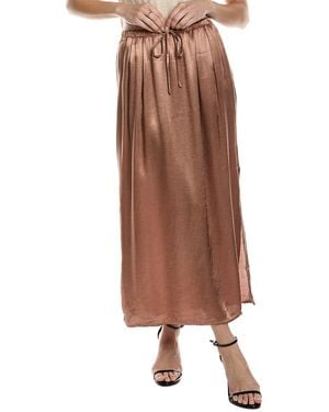 Bella Dahl Pleat Front Maxi Skirt - Brown