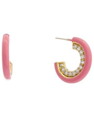 Cloverpost Decade 14K Plated Cz Hoops - White