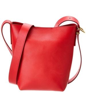 Madewell Essentials Mini Leather Bucket Bag - Red