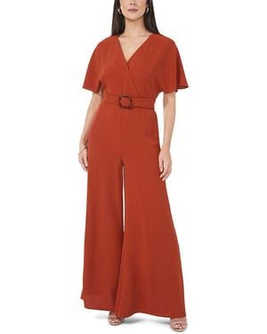 Vince Camuto Plunge V Neck Maxi Jumpsuit - Red
