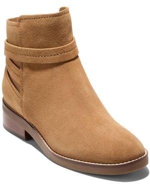 Cole Haan Rosalyn Waterproof Ankle Strap Suede Boot - Brown