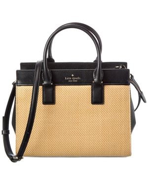 Kate Spade Cameron Straw Medium Satchel - Black