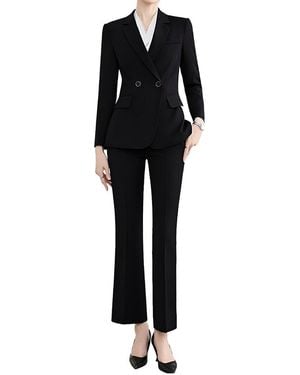 Adelin May 4Pc Jacket, (2)Pants, & Shirt Set - Black