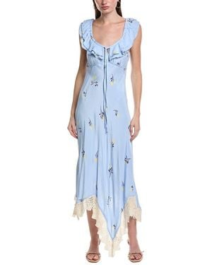 Free People Flock Together Midi Dress - Blue