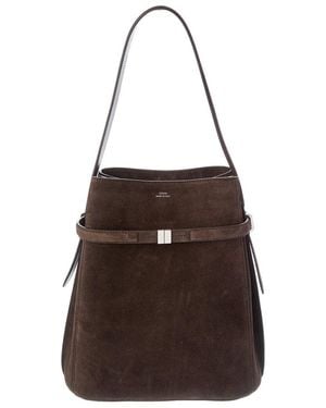 TOTEME Belted Suede Bucket Bag - Brown