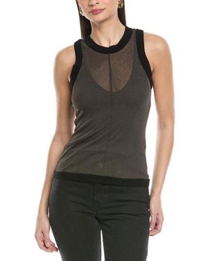 Nanushka Denalie Wool-Trim Tank Top - Black