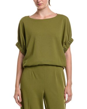 Anne Klein Elastic Sleeve Dolman T-Shirt - Green