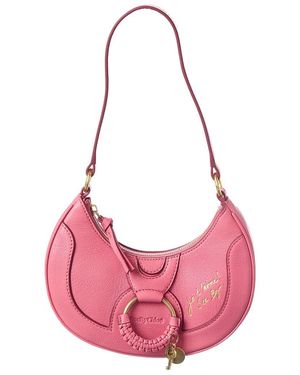 See By Chloé Hana Half Moon Leather Hobo Bag - Pink
