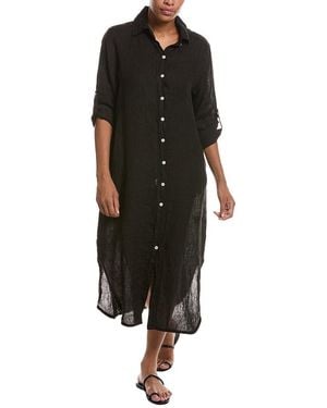 Persaman New York Linen Midi Dress - Black