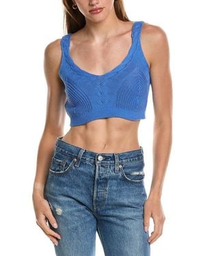 27milesmalibu Cable Knit Bra Top - Blue