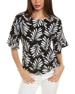 Ellen Tracy Linen-blend Dolman Top - Black