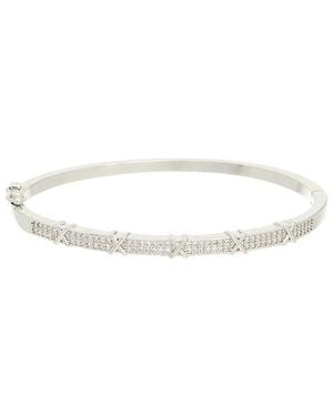 Juvell Cz 18K Plated Bangle Bracelet - White