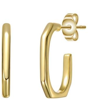 Rachel Glauber 14k Plated Hoops - Metallic