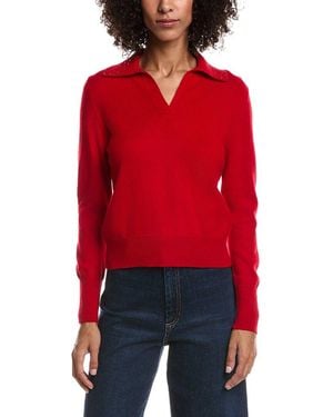 Forte Wool & Cashmere-Blend Crystal Polo Jumper - Red