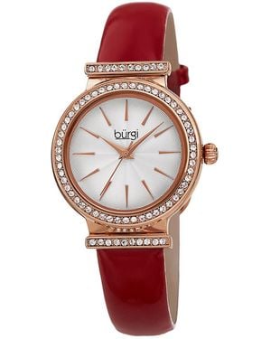 Burgi Burgi Genuine Patent Leather Watch - Red