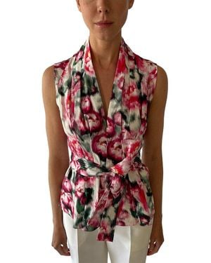 Adam Lippes White Delano Top - Red
