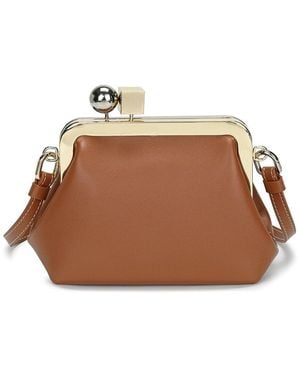 Tiffany & Fred Paris Frame Leather Shoulder Bag - Brown