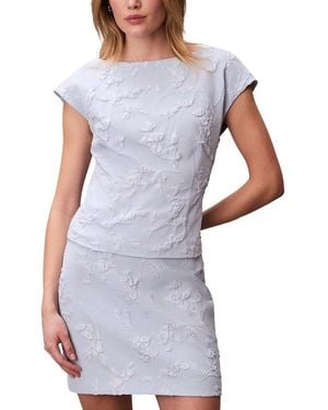 Calvin Klein Cloque Short Sleeve Top - Blue