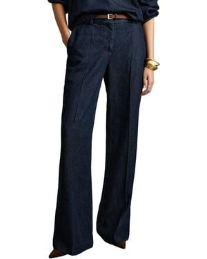 Reiss Reed Denim Look Wide Leg Trouser - Blue
