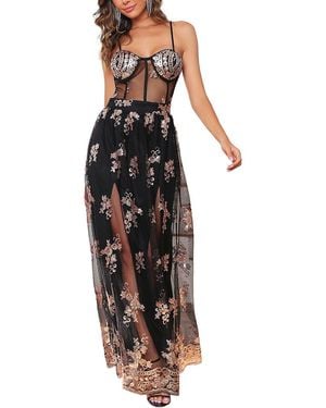 AMINA GLAM Maxi Dress - Black