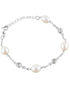 Splendid 7-7.5Mmmm Pearl Cz Bracelet - White