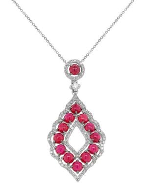 Diana M. Jewels Fine Jewelry 14k 2.35 Ct. Tw. Diamond & Ruby Necklace - Pink