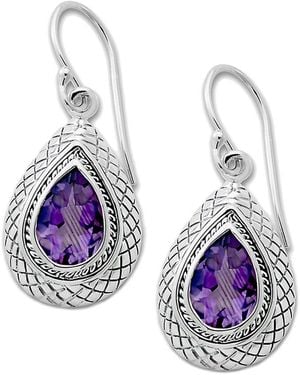 Samuel B. Silver 3.50 Ct. Tw. Amethyst Earrings - Blue