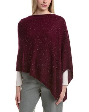 Sofiacashmere Sofiacashmere Reverse Jersey Sequin Wool & Cashmere-Blend Poncho - Purple