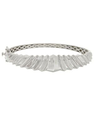 Juvell 18K Plated Cz Bangle Bracelet - White