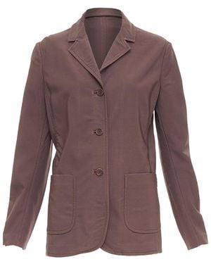 Prada Twill Patch Pocket Jacket, Size It (Authentic Pre-Loved) - Purple