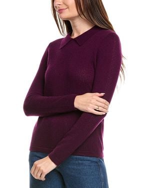 Kier + J Kier + J Wool & Cashmere-Blend Polo Jumper - Purple