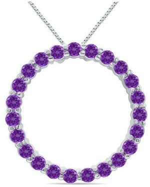 Gemstones Gem Spark 2.95 Ct. Tw. Amethyst Pendant Necklace - Purple