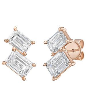 Diana M. Jewels Diana M. 14K Rose 12.00 Ct. Tw. Lab-Grown Diamond Earrings - White