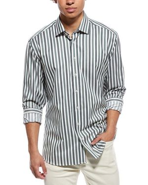 Eterna Stripe Twill Shirt - Blue