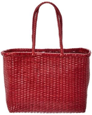 Dragon Diffusion B Weave Big Leather Tote - Red