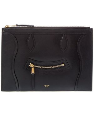 Celine Medium Leather Pouch - Black