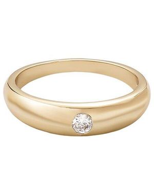 Adornia 14K Plated Crystal Chubby Band Ring - White
