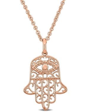 Italian Silver Hamsa Pendant - Metallic