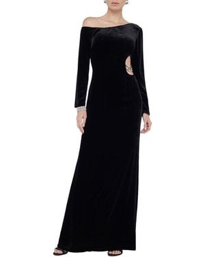 L'Agence Seren Cutout Silk-Blend Maxi Dress - Black
