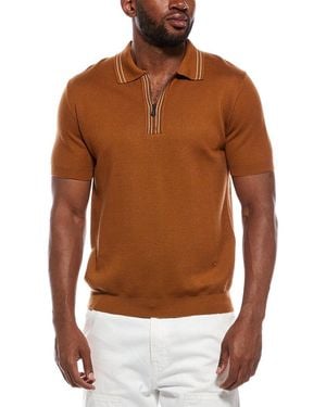 Isaia Wool, Silk, & Cashmere-Blend Polo Jumper - Brown